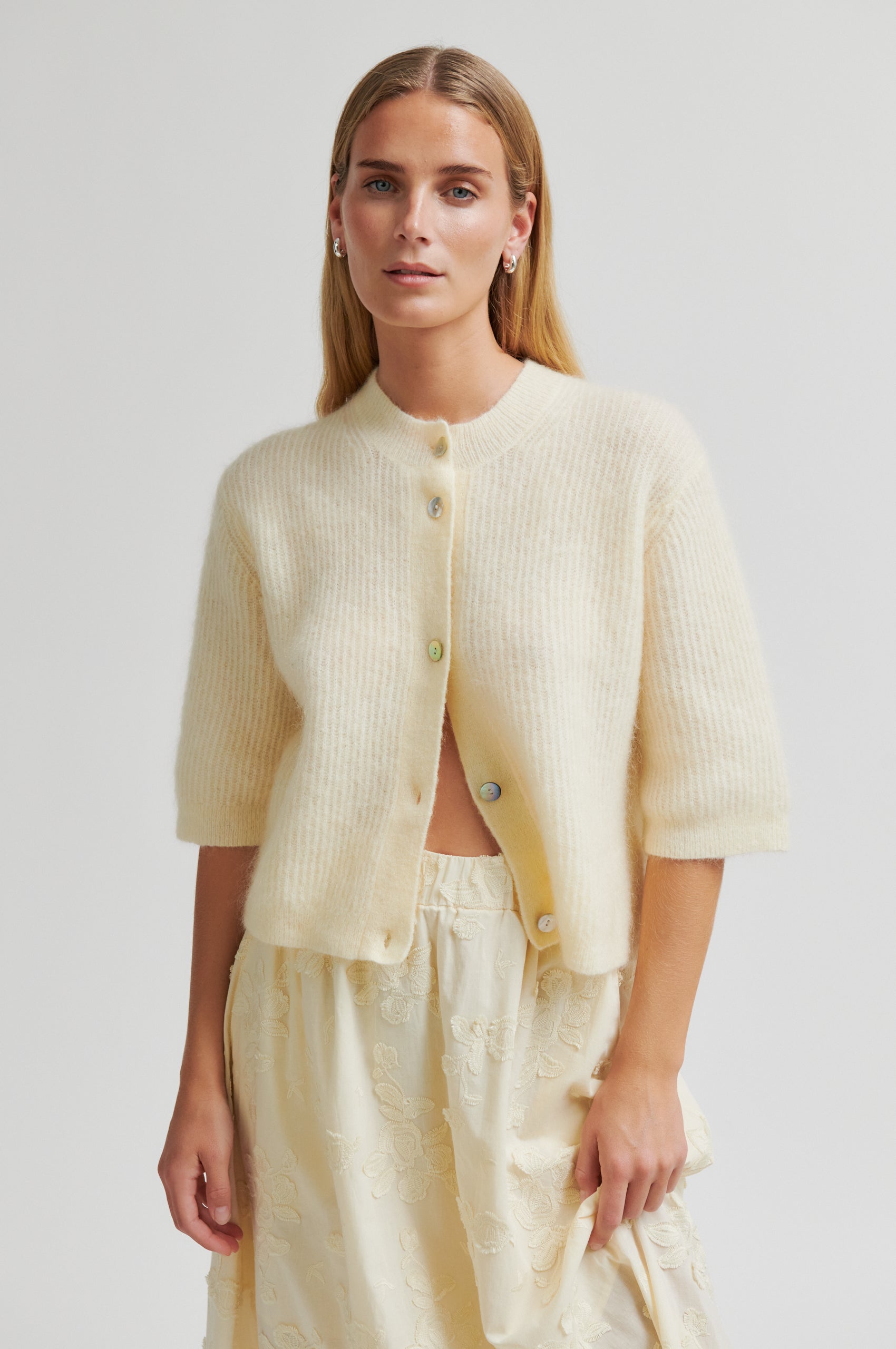 トップス UNUSED Wool knit cardigan Andrea Knit Rib Cardigan – secondfemale.com