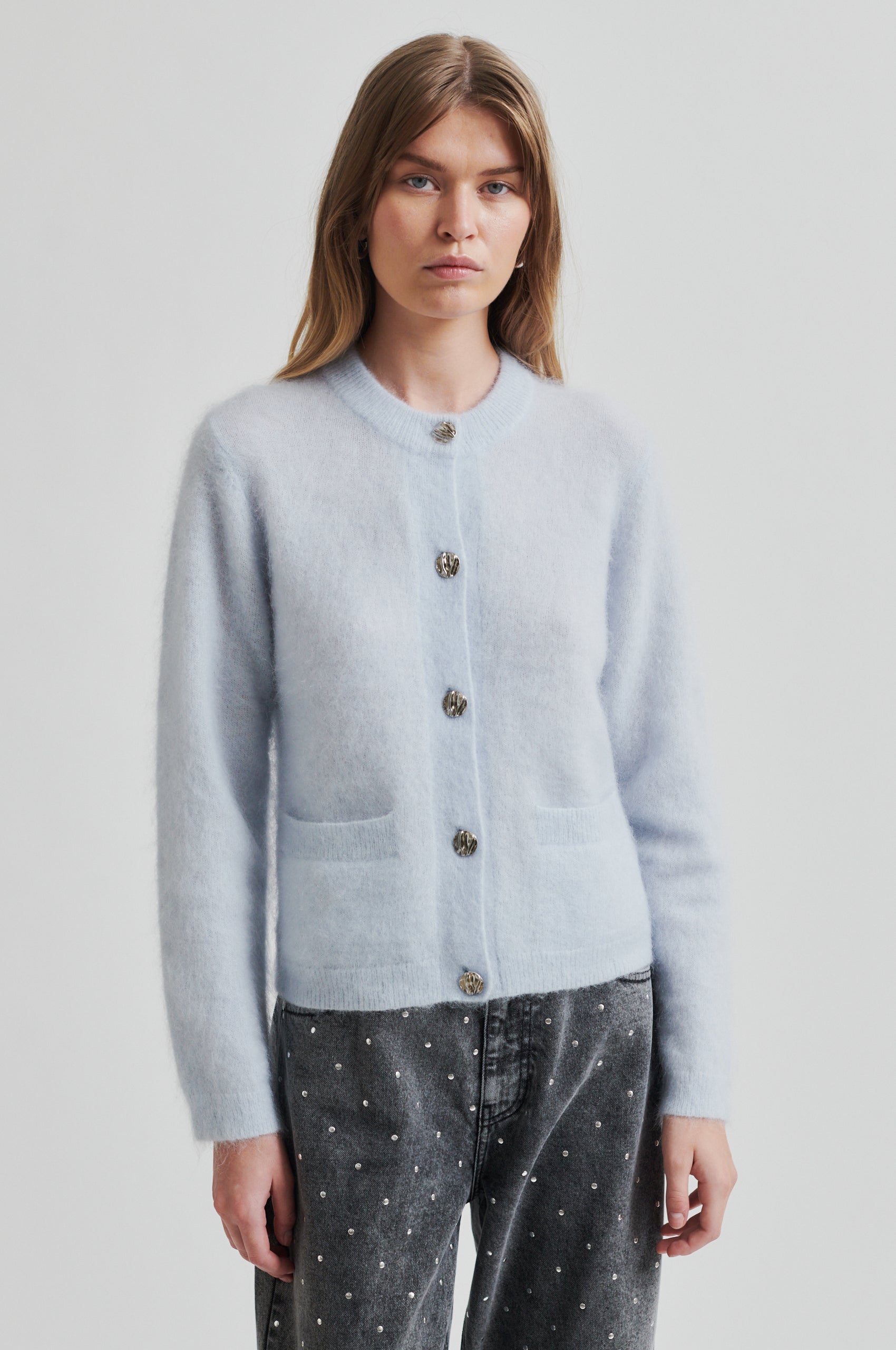 ANNECLAIRE 売れ筋商品|||アン クレール カーディガン アウター レディース Cardigans Blue agnes b. カーディガン M001 CARDIGAN カーディガンプレッション