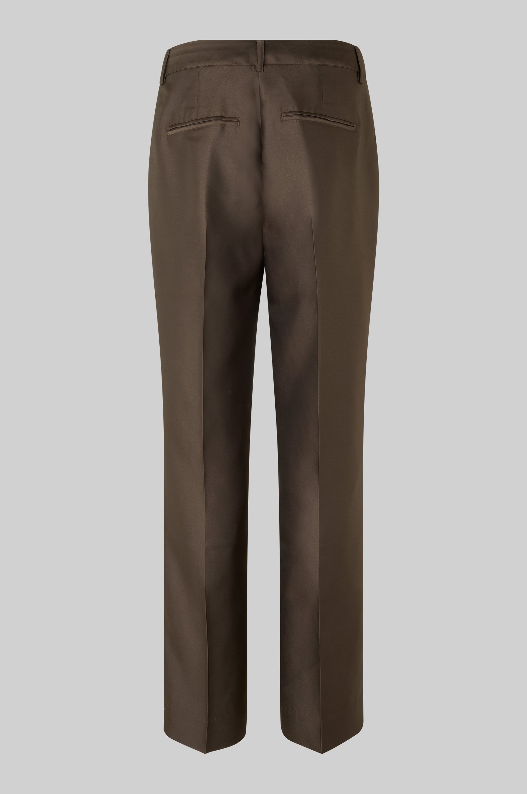 Relaxed Fit Textured Belted Tailored Trousers - Beige