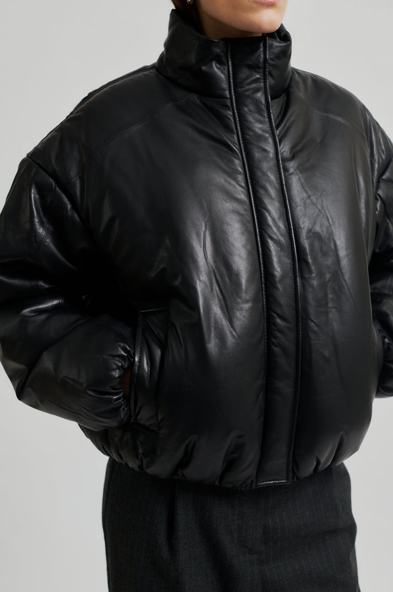 Harlow Leather Bomber Jacket