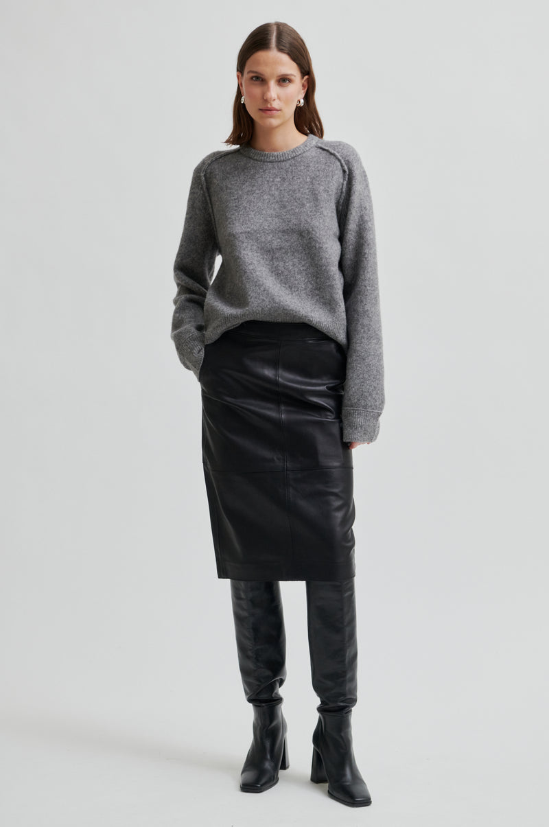 Aluna Bonded Leather Skirt –