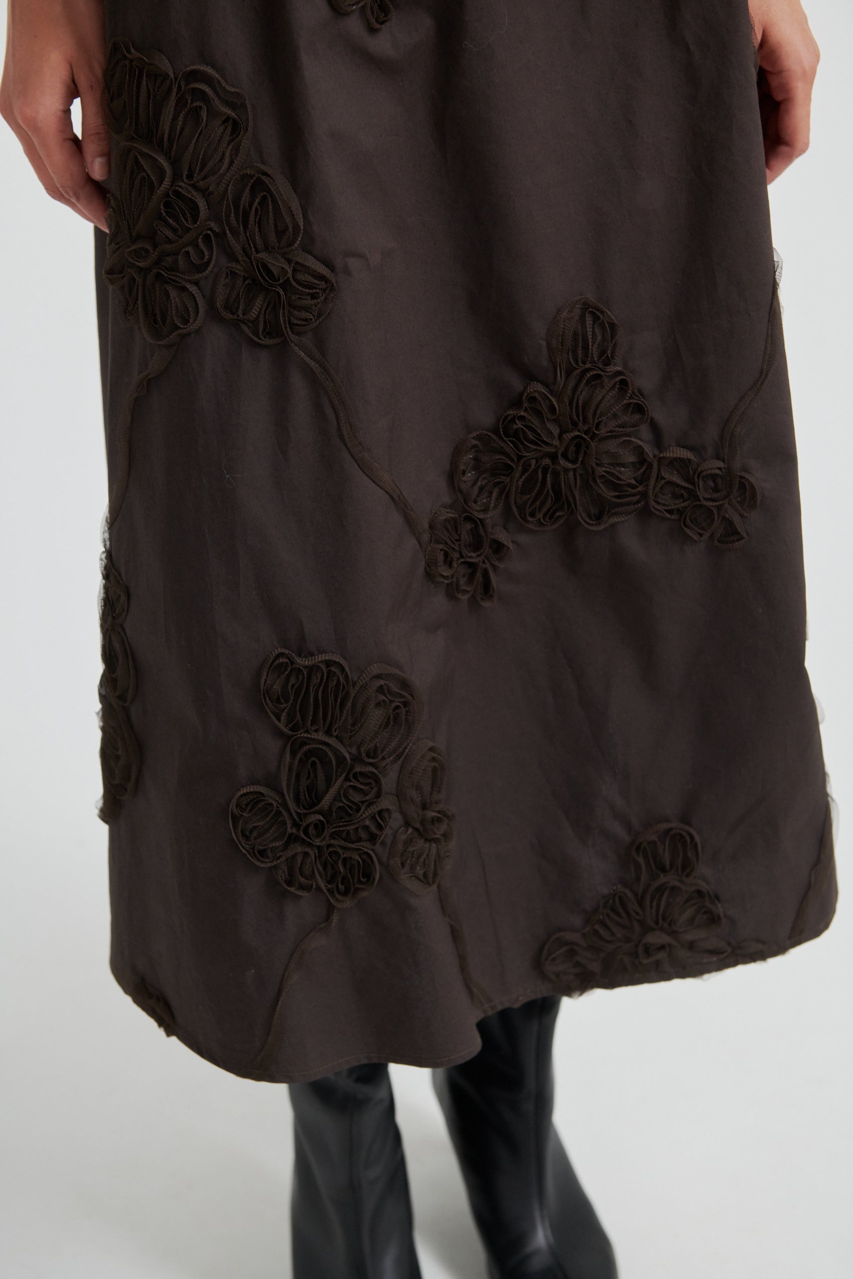 試着のみ　Omas Hande/PEONY SILK SKIRT black Savoy Skirt – secondfemale.com