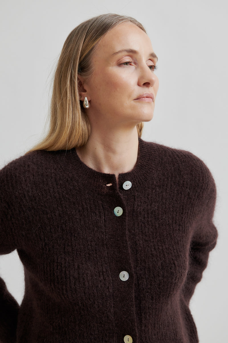Andrea Knit Rib LS Cardigan
