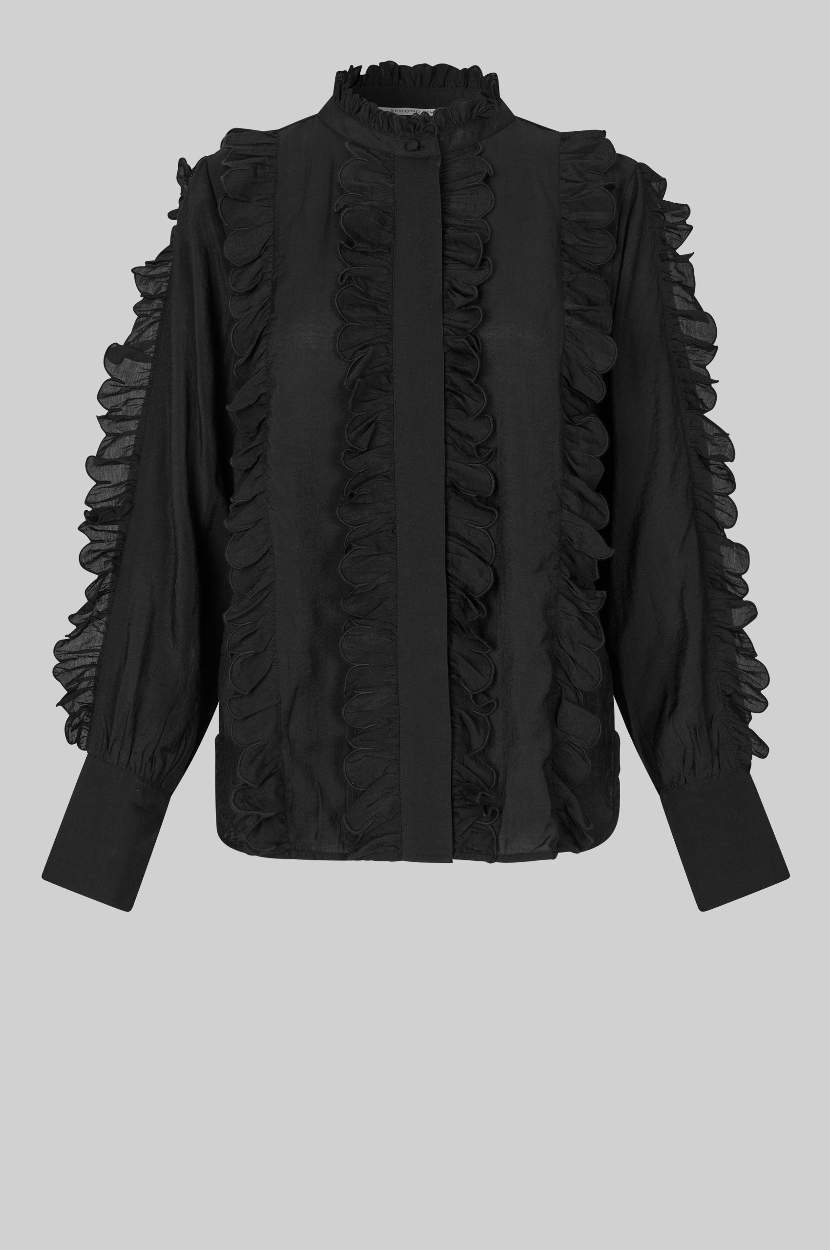 新品rosymonsterballoonsleeve kale frill OP Brand New】Rosy Monster Kale Frill Shirt Black S