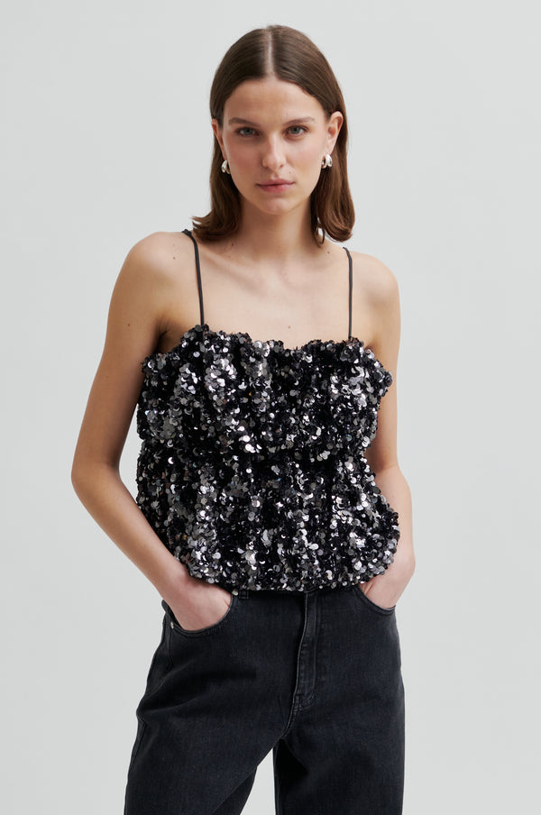 Shiny Strap Top