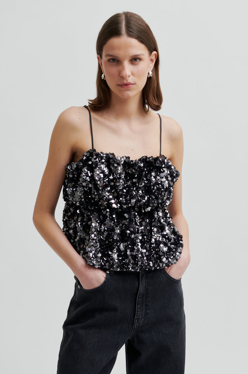 Shiny Strap Top
