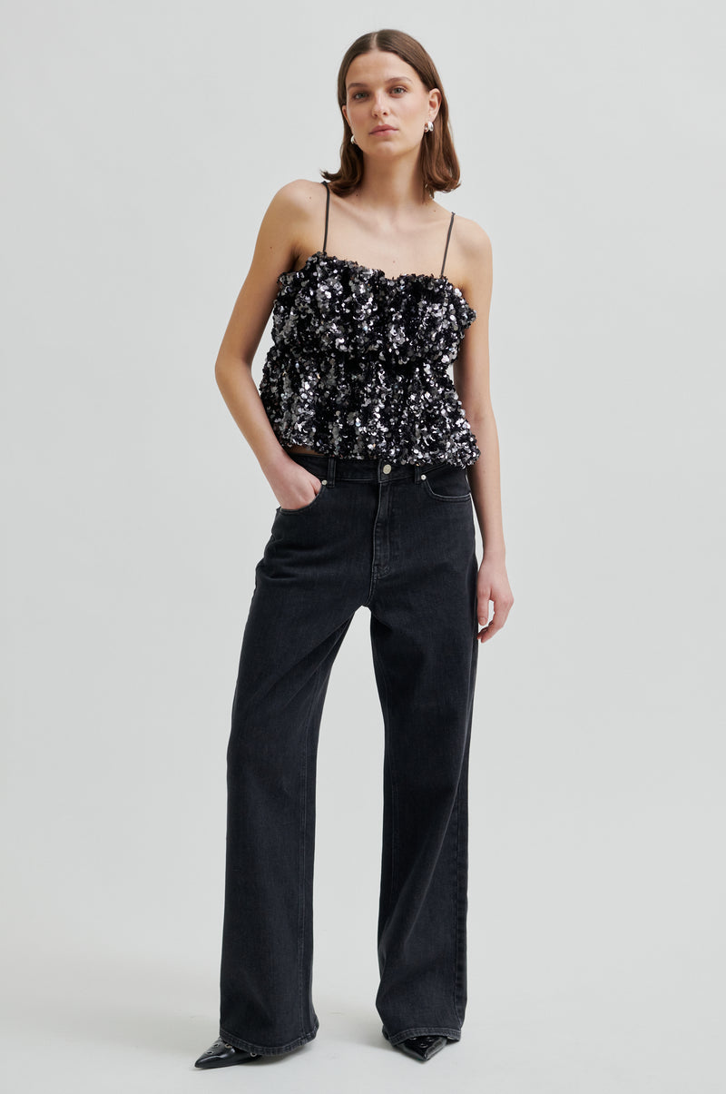 Shiny Strap Top