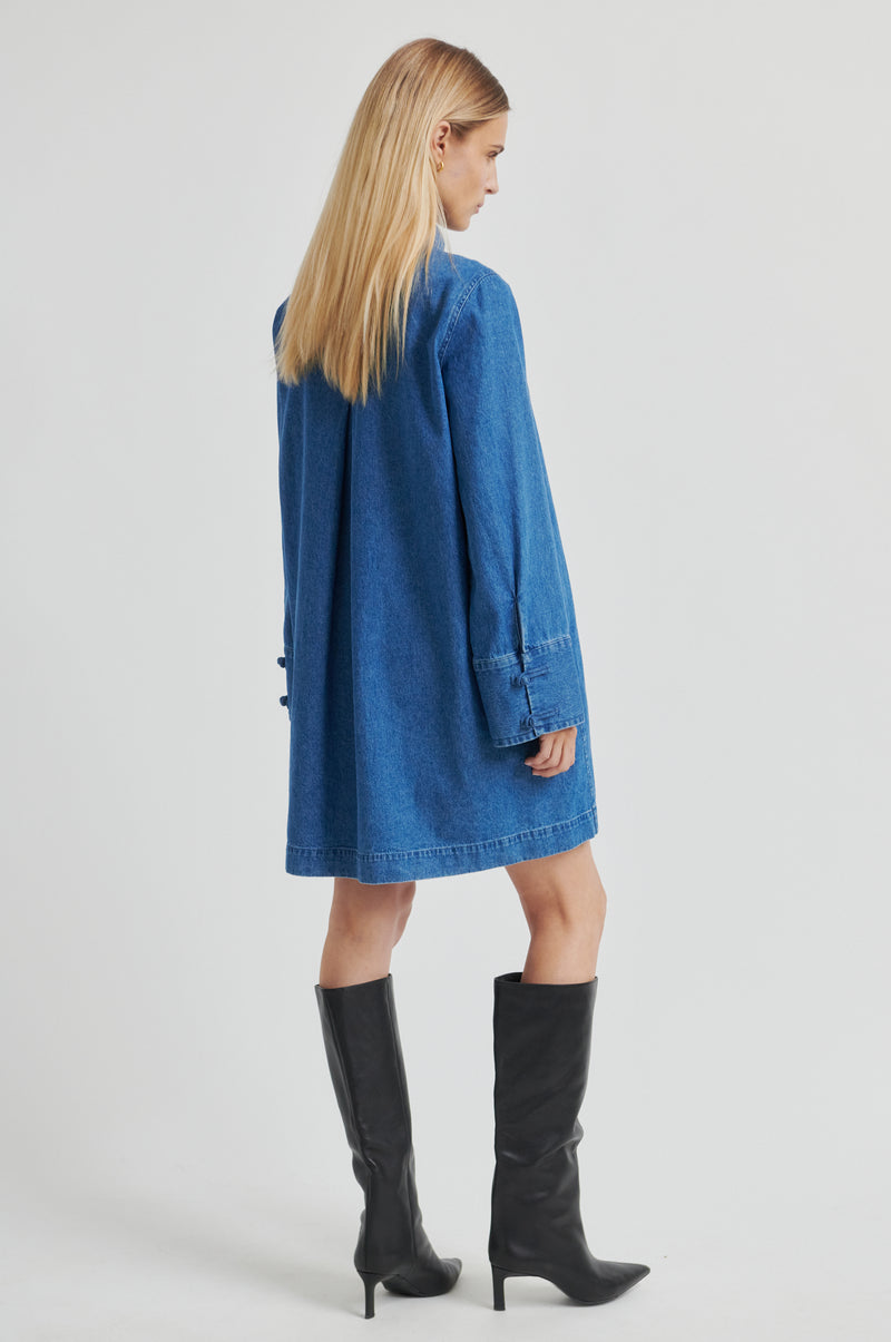 white christmas dresses Cornelia Denim Tunic Dress – secondfemale.com