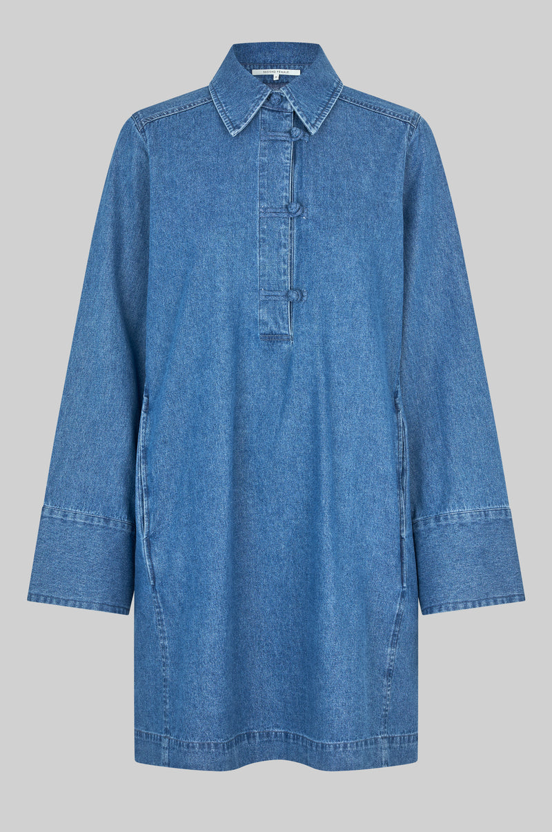 white christmas dresses Cornelia Denim Tunic Dress – secondfemale.com