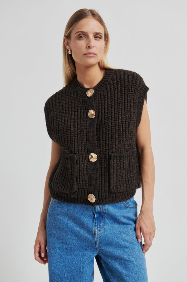 トップス archive GOOD ENOUGH Fisherman Knit Vest Ulrikke Knit Vest – secondfemale.com