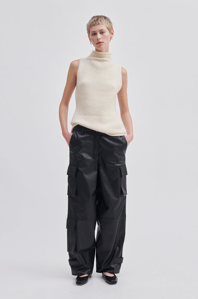 Letho Leather Cargo Trousers
