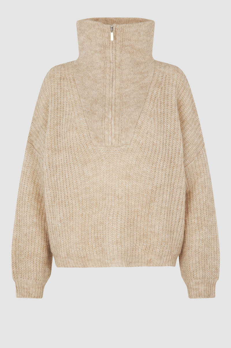 Lusinda Knit T-Neck Zip